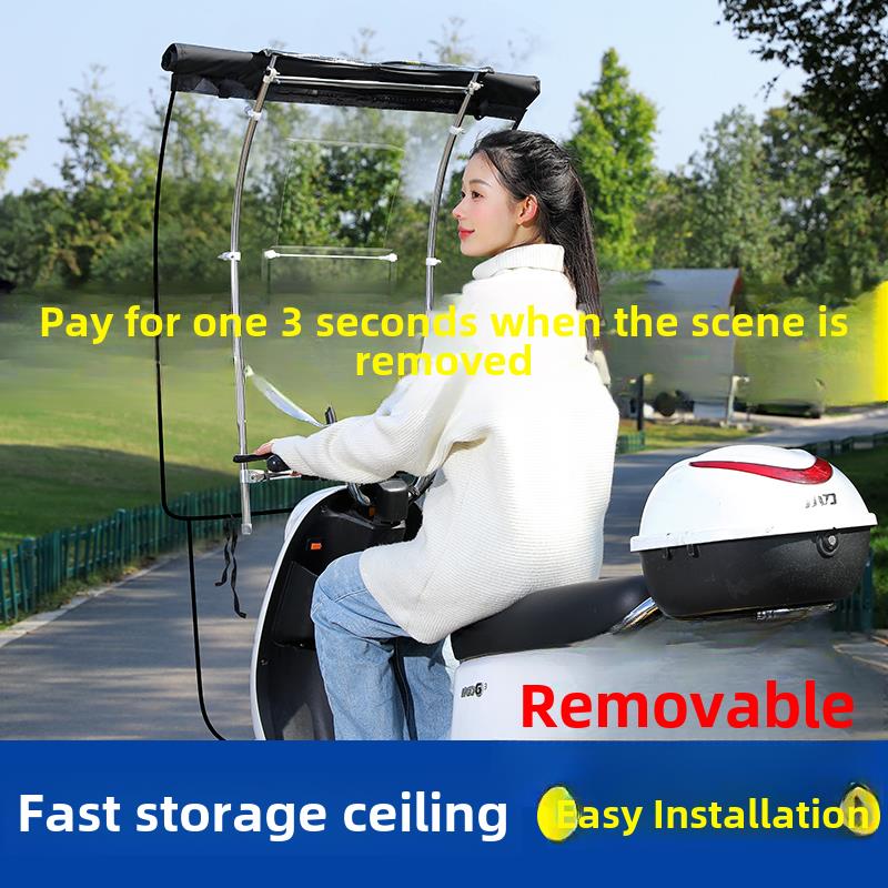 可收缩折叠式雨棚电动车棚遮雨棚蓬新款摩托三轮车篷电瓶车遮阳伞