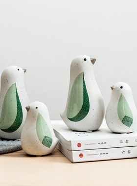 创意陶瓷小鸟现代家居装饰品客厅电视柜酒柜桌面摆件玄关工艺品