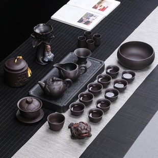 泡茶壶盖碗茶杯瓷定制logo家用客厅功夫茶具配件整套 紫砂茶具套装