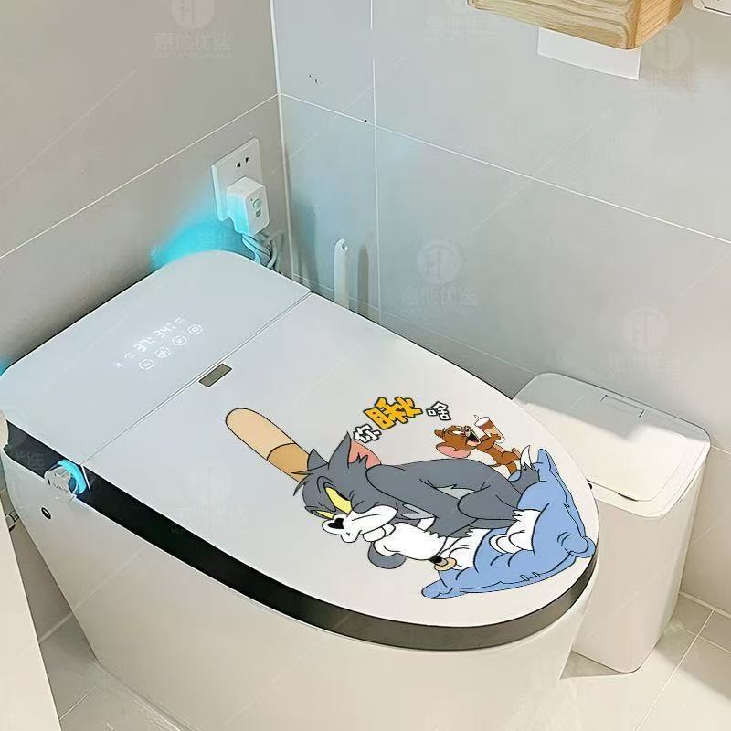卡通猫和老鼠马桶贴画防水贴纸