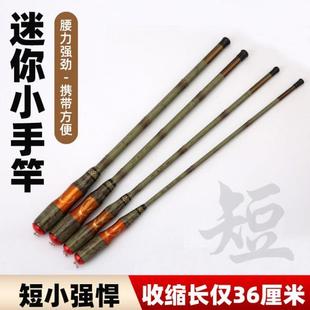 珍超轻超短迷你纯碳素儿童竿小物竿小短竿鲫竿旅行竿 小竹将便携袖