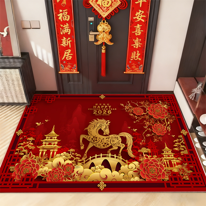 进户门地垫家用吸水防滑地毯门垫玄关除尘入户门口脚垫子高档喜庆