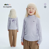 男女 儿童印花上衣T恤秋冬新款 organic 观鸟羊毛天丝高领衫