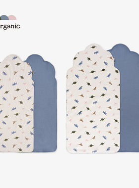 be organic【汗巾】有机棉印花儿童垫背隔汗巾大号小月龄宝宝吸汗