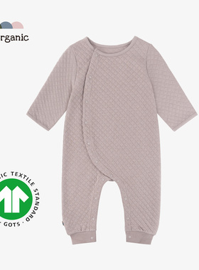 be organic【有机棉空气层双层纱爬爬服】婴幼儿童有机棉春秋新款