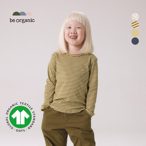 be organic【圆领长T恤】GOTS认证小绿标有机棉春季长袖新款