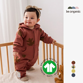 婴幼儿童有机棉连体衣哈衣秋冬新 长拉链爬爬服 organic 厚款
