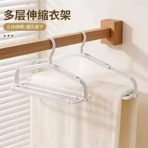 多层伸缩防滑阳台窗晾晒架