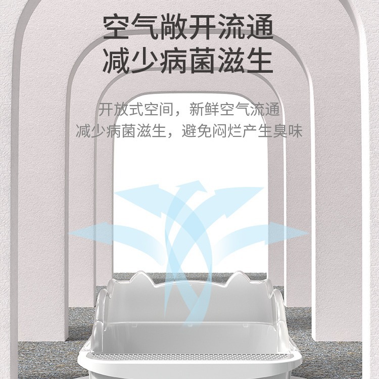 猫砂盆开放式超大号半封闭式防外溅猫砂盆特大号防带沙猫厕所