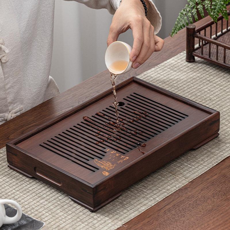 德化陶瓷【茶盘】蓄水式/竹木/一帆风顺/家用办公/茶台/轻便泡茶