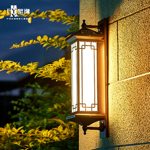 户外壁灯室外防水太阳能壁灯别墅庭院大门柱子灯外墙围墙新中式灯
