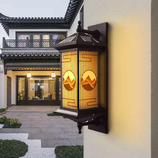 户外太阳能壁灯室外防水罗马柱子灯大门两侧墙壁灯外墙壁灯新中式