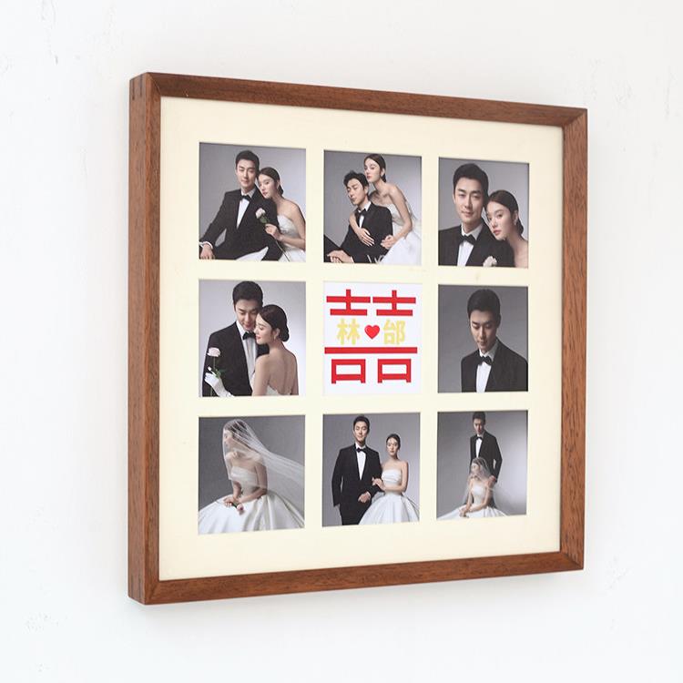 九方格相框方形壁挂桌洗照片定制婚纱照创意婚礼礼品礼品壁挂