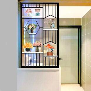 铁艺屏风隔断客厅玄关轻奢金属格栅现代洗漱台化妆室半墙镂空装饰