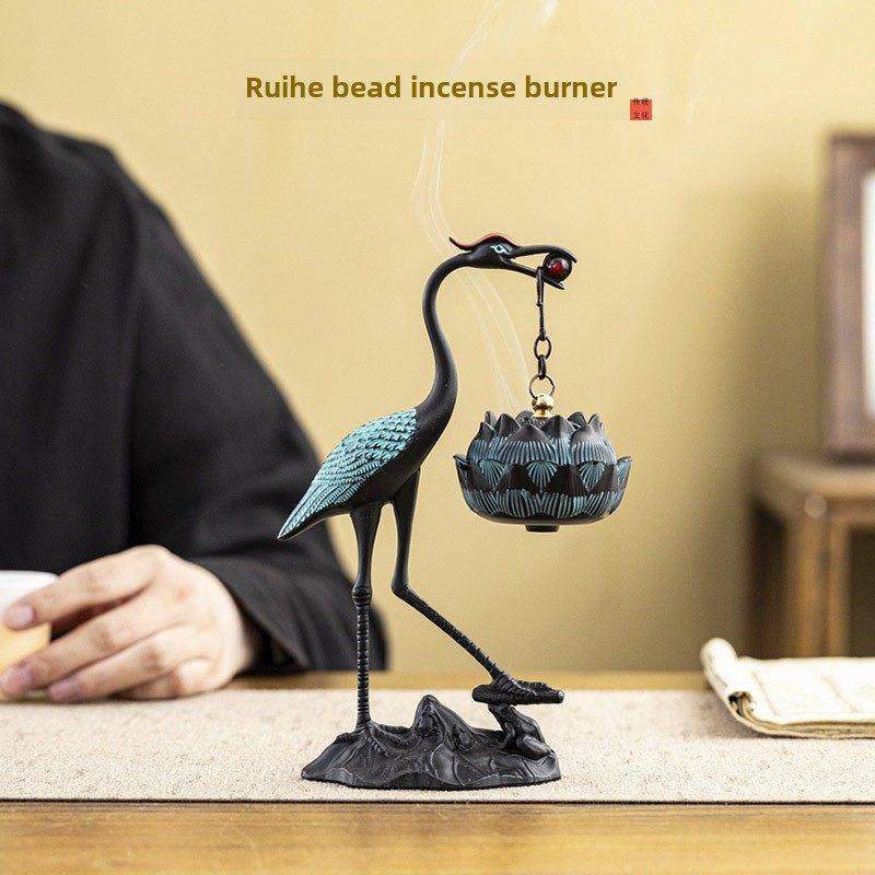 鹤盘香炉高端中国铜香炉家庭室内香沉香茶道装饰品回流香炉,家居饰品,香薰炉,淘宝优惠券,粉丝福利购,淘宝优惠卷