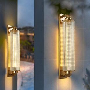 户外壁灯防水全铜欧式简约庭院室外别墅入户大门两侧柱子外墙壁灯