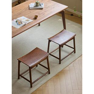 北榆木中式实木方凳现代简约家用矮凳换鞋凳老榆木原木拼接马鞍凳