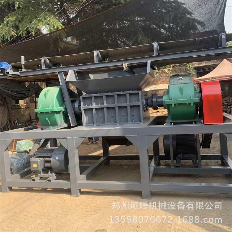 小型双轴撕碎机大口径管材无纺布