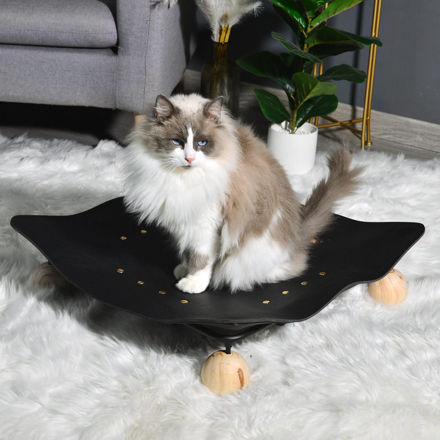 猫床猫窝夏季皮革凉席吊床猫咪吊篮宠物吊床离地行军床四季猫沙发