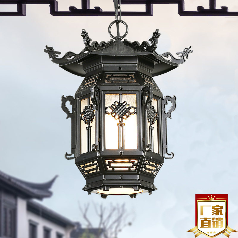 吊灯仿古门头凉亭过道阳台大门宫廷别墅灯笼廊道灯led中式风