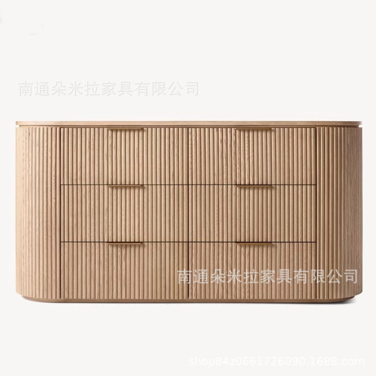 美式家具高端现代简约实木斗柜门厅入户装饰柜复古卧室隔断边柜