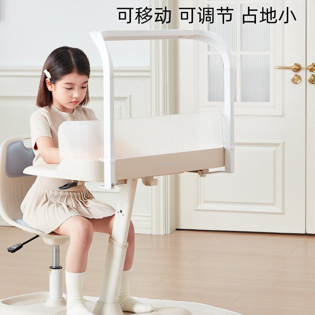 儿童学习桌小学生书桌椅子一体式写字桌套装家用移动桌子绢花