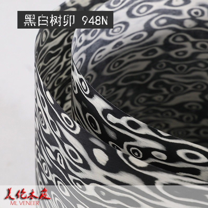 高端商业装饰新型黑白木皮黑白树卯948N创意家居木工贴皮