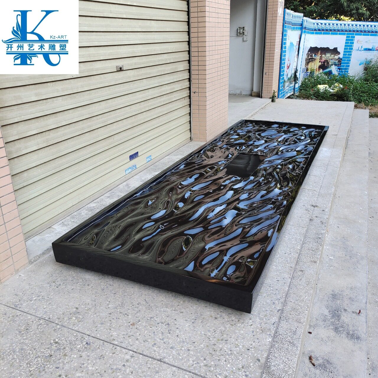 抽象水波雕塑大型落地装置