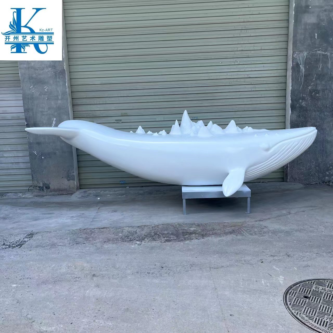 玻璃钢鲸鱼雕塑落地摆件