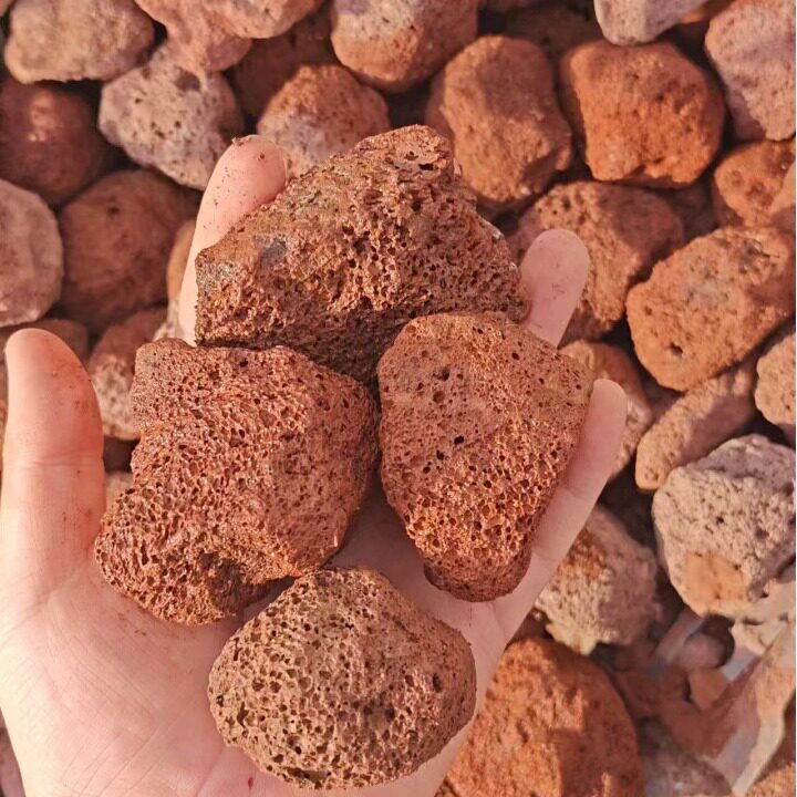 厂家批发精选红色火山石过滤水族鱼缸净水用红色火山石黑色火山岩