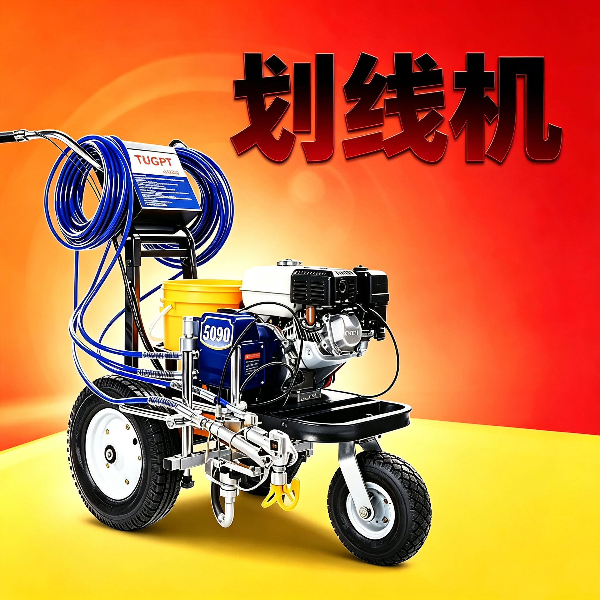 手推路面划线机高压冷喷马路标线机市政停车场车位标识喷线施工