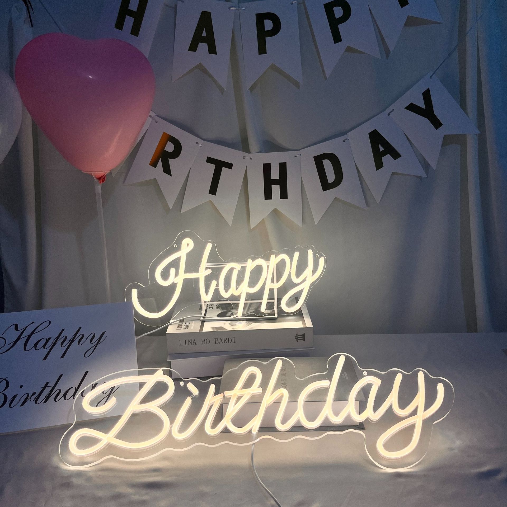 亚马逊生日霓虹LED可调灯牌定制