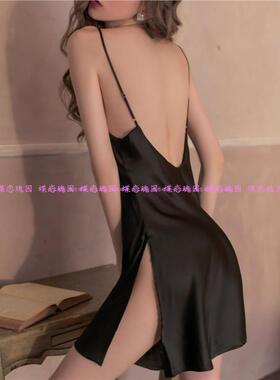 性感睡衣床上睡袍女夏2024年新款吊带冰丝睡裙激情风诱惑老公内衣