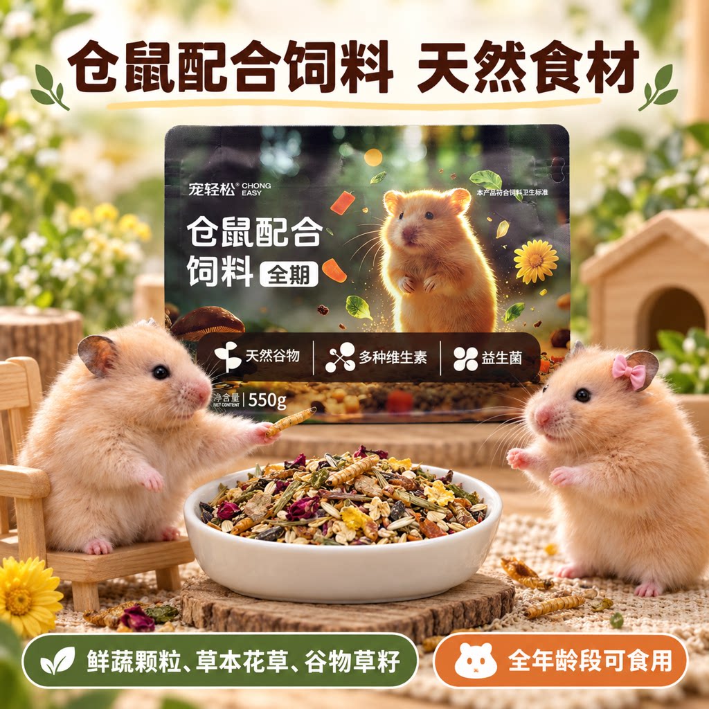 仓鼠粮食金丝熊营养五谷粮侏儒鼠饲料新手养仓鼠专用零食玉米花生