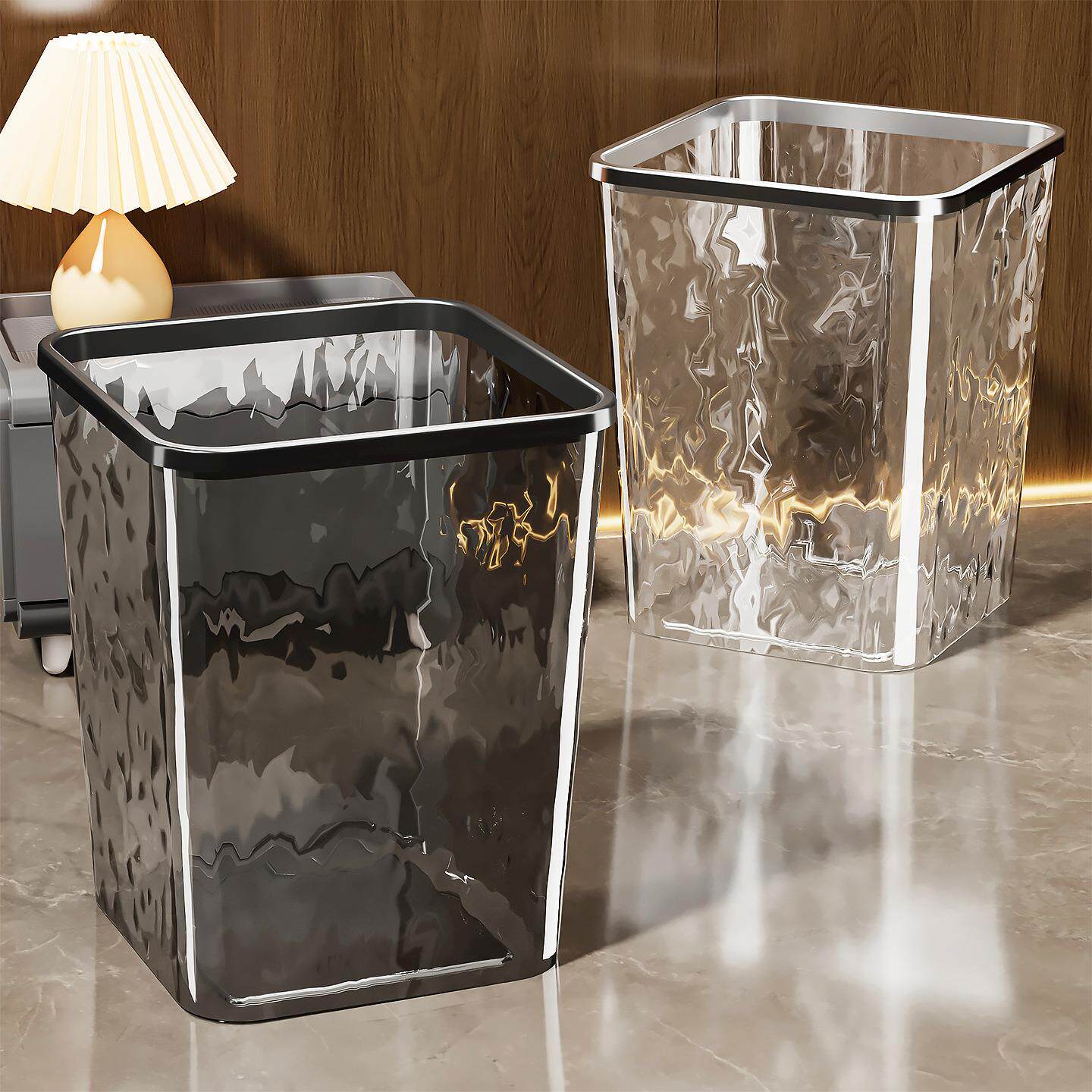 垃圾桶家用透明2025新款客厅轻奢收纳纸篓大容量卫生间厨房卧室