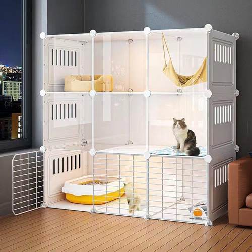 DIY猫笼子家用超大号带厕所区内室猫柜猫别墅猫屋猫窝宠物围栏