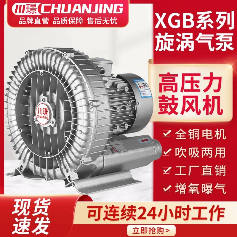 XGB高压漩涡式气泵增氧380v罗茨涡轮220大功率强力吸吹旋涡鼓风机