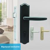 圆头比利花园室内门锁8345锁体长度195快开房间把手锁黑金孔间距1