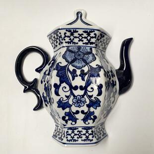 新中式客厅卧室墙壁面装饰品挂件壁挂花瓶创意水培花插陶瓷青花瓷