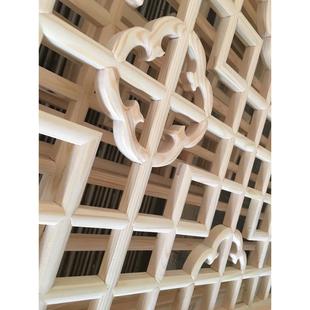 东阳木雕实木花格中式仿古门窗花八角圆形四方老窗户镂空格栅隔断