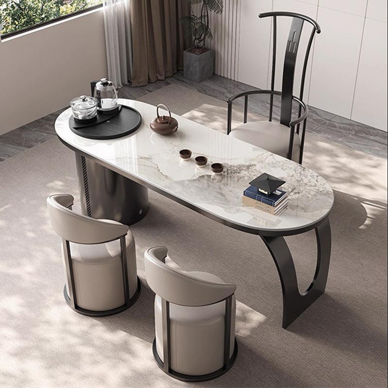 威品斯意式轻奢岩板茶桌椅组合办公泡茶喝茶桌子小户型阳台功夫茶