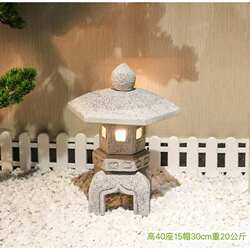 曲阳石雕石灯笼仿古庭院灯青石太阳能草坪灯花园造景真石摆件