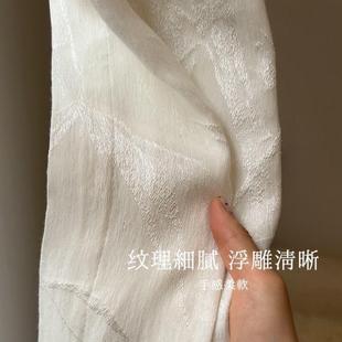 法式 竹影纱 中国风中古混搭浮雕禅意竹子纱帘客厅卧室飘窗窗帘