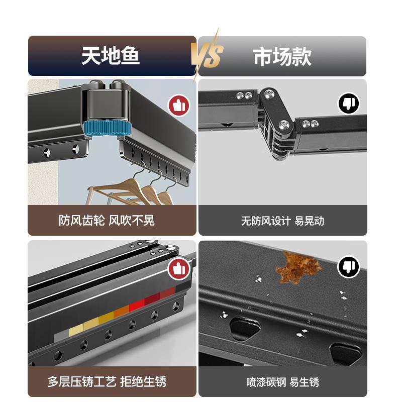 德国免打孔折叠可伸缩晾衣杆阳台家用飘窗外晒被子神器凉衣服架子