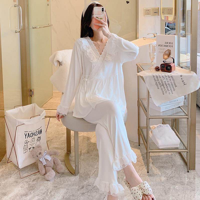 莫代尔棉白色月子服夏季薄款和服冰凉孕妇睡衣67月份哺乳喂奶套装,孕妇装/孕产妇用品/营养,家居服套装,淘宝优惠券,粉丝福利购,淘宝优惠卷