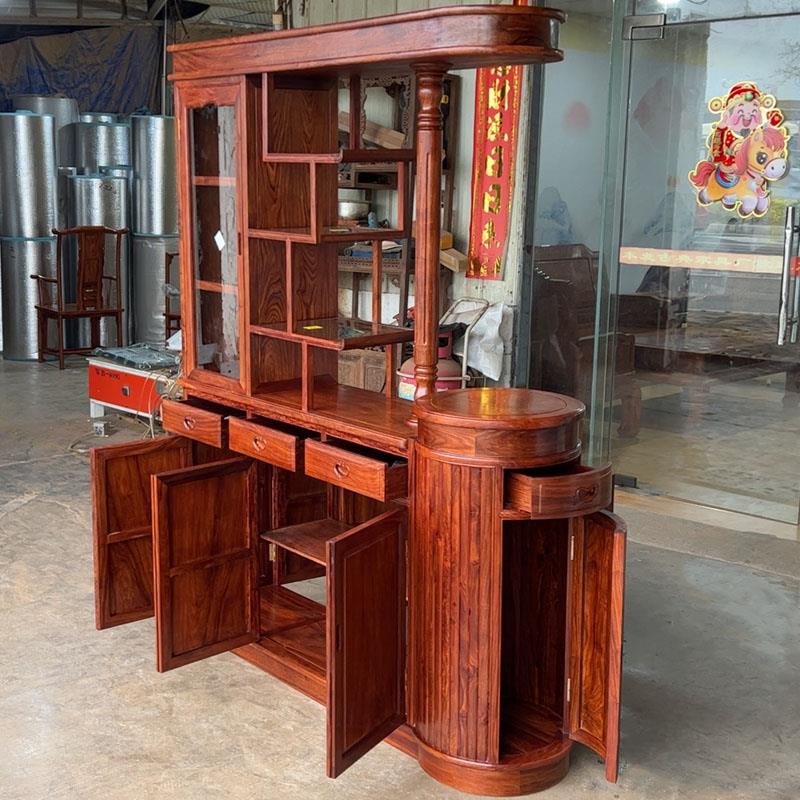 本发实木玄关柜中式刺猬紫檀展示柜客厅对门玄关隔断家用间厅柜