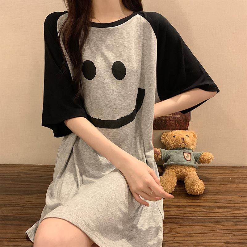 夏天睡裙女夏季莫代尔人棉短袖纯欲风2025新款带胸垫孕妇黑灰睡衣,女士内衣/男士内衣/家居服,睡裙,淘宝优惠券,粉丝福利购,淘宝优惠卷