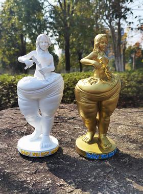 瑜伽馆创意礼品减肥廋身女神摆件美容院养生馆前台摆件树脂工艺品