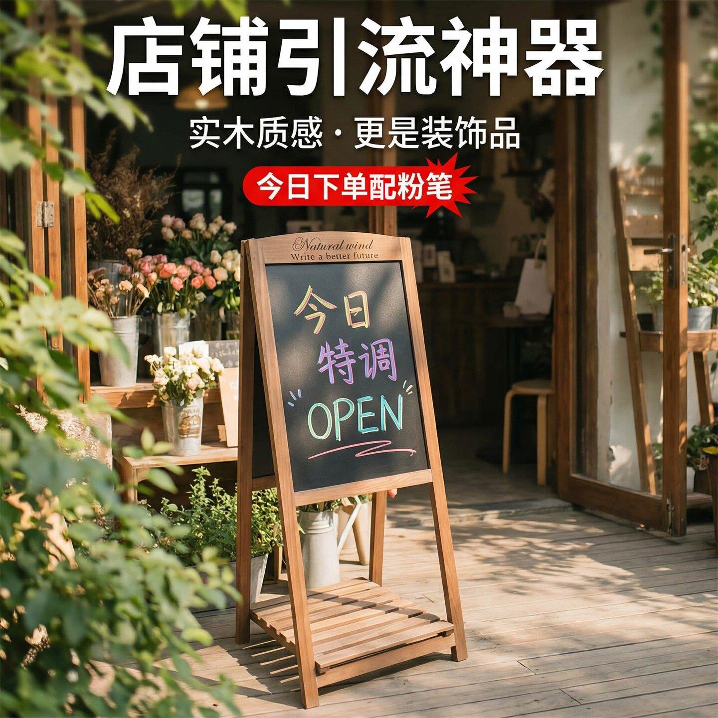 落地支架式摆摊小黑板展示牌手写菜单价格广告牌餐饮店铺门口招牌