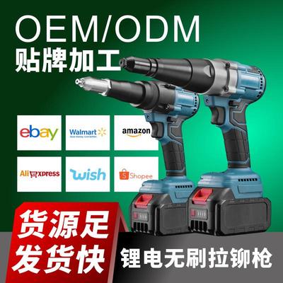 跨境工业款电动铆钉枪充电抽芯拉钉枪不锈钢拉丝锂电拉铆枪铆钉机